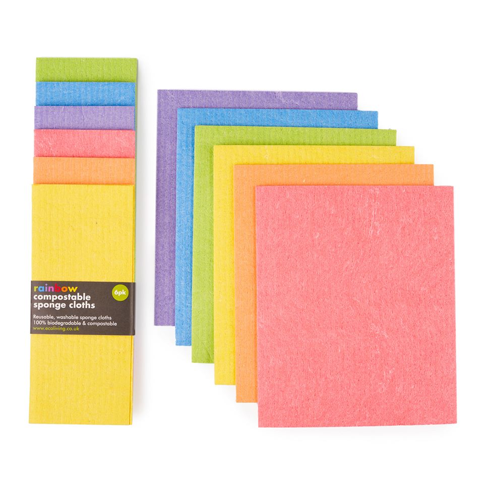 Rainbow Compostable Sponges x 6