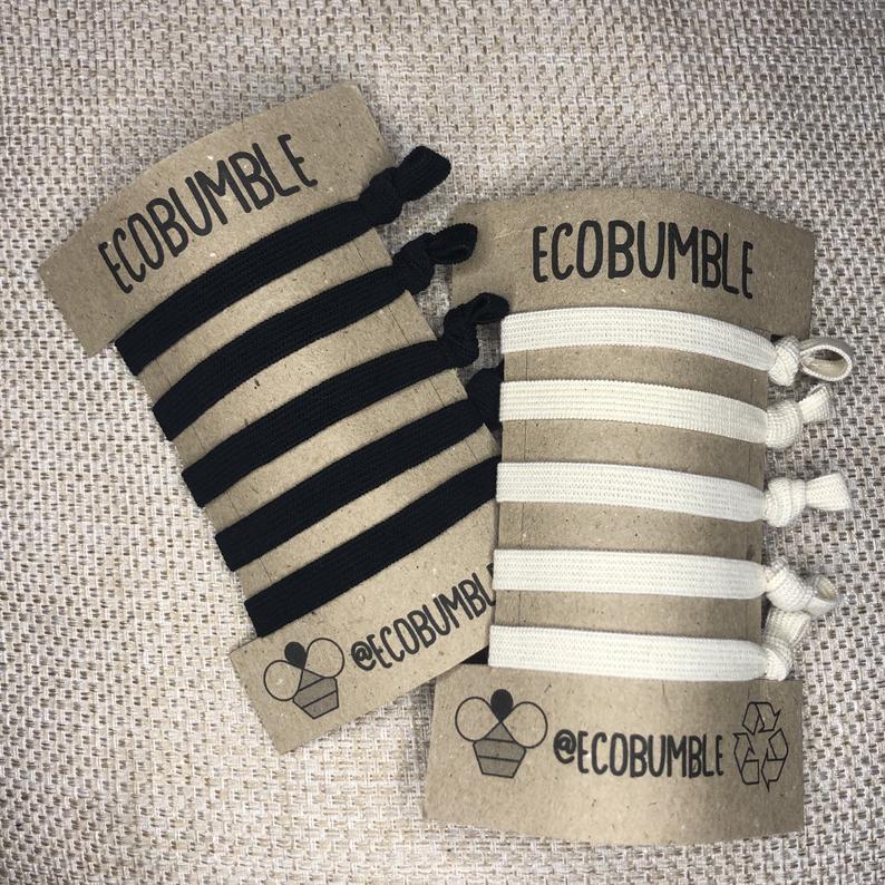 Natural Eco Hair Ties / Bobbles (Plastic Free, Organic, Handmade, Recyclable, Snag free, Biodegradable)