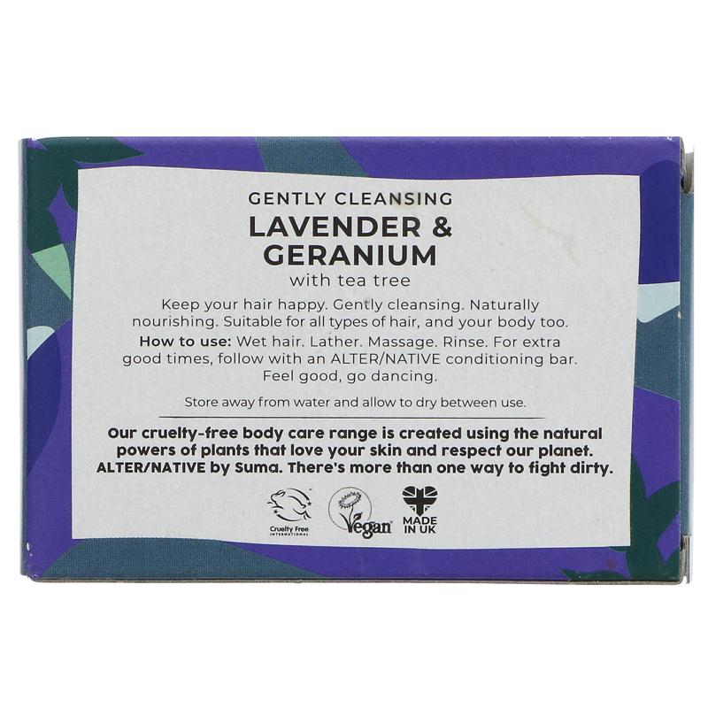 Alter/native By Suma Shampoo Bar - Lavender & Geranium 95g